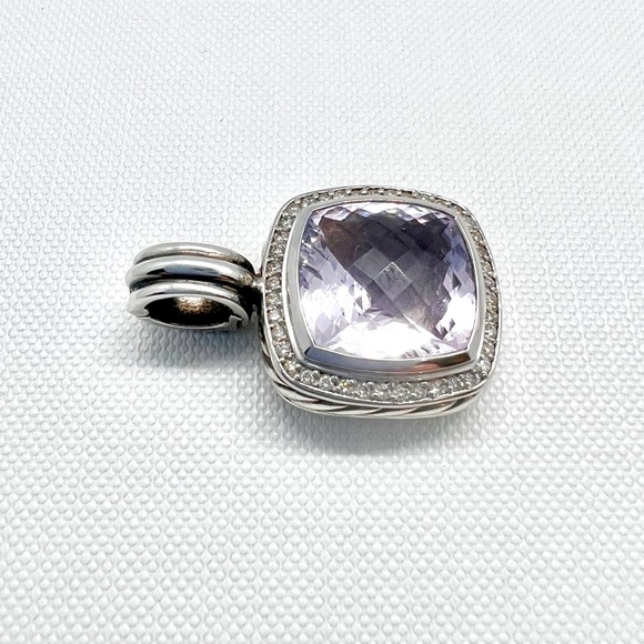 David Yurman Albion 14mm Lavender Amethyst Diamond Pendant Enhancer - Picture 5 of 14
